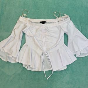 Forever 21 ruched white blouse